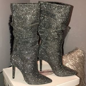 Authentic Jeassica Simpson Lazyer rhinestone boots